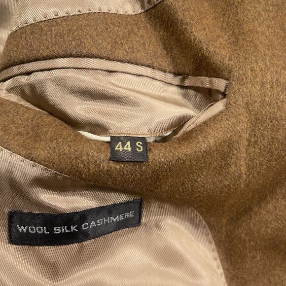 Andrew Fezza Blazer Men 44 S Wool Silk Cashmere Brown Sport Coat Classic Fit - Picture 9 of 11